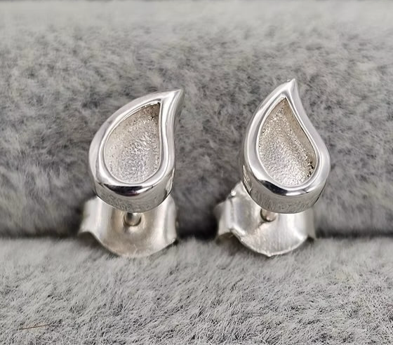 925 Silver Simple ‘Milk Drop’ Stud Earrings
