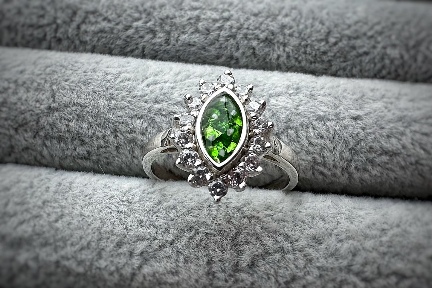 925 Silver Princess Marquise Crystal Ring