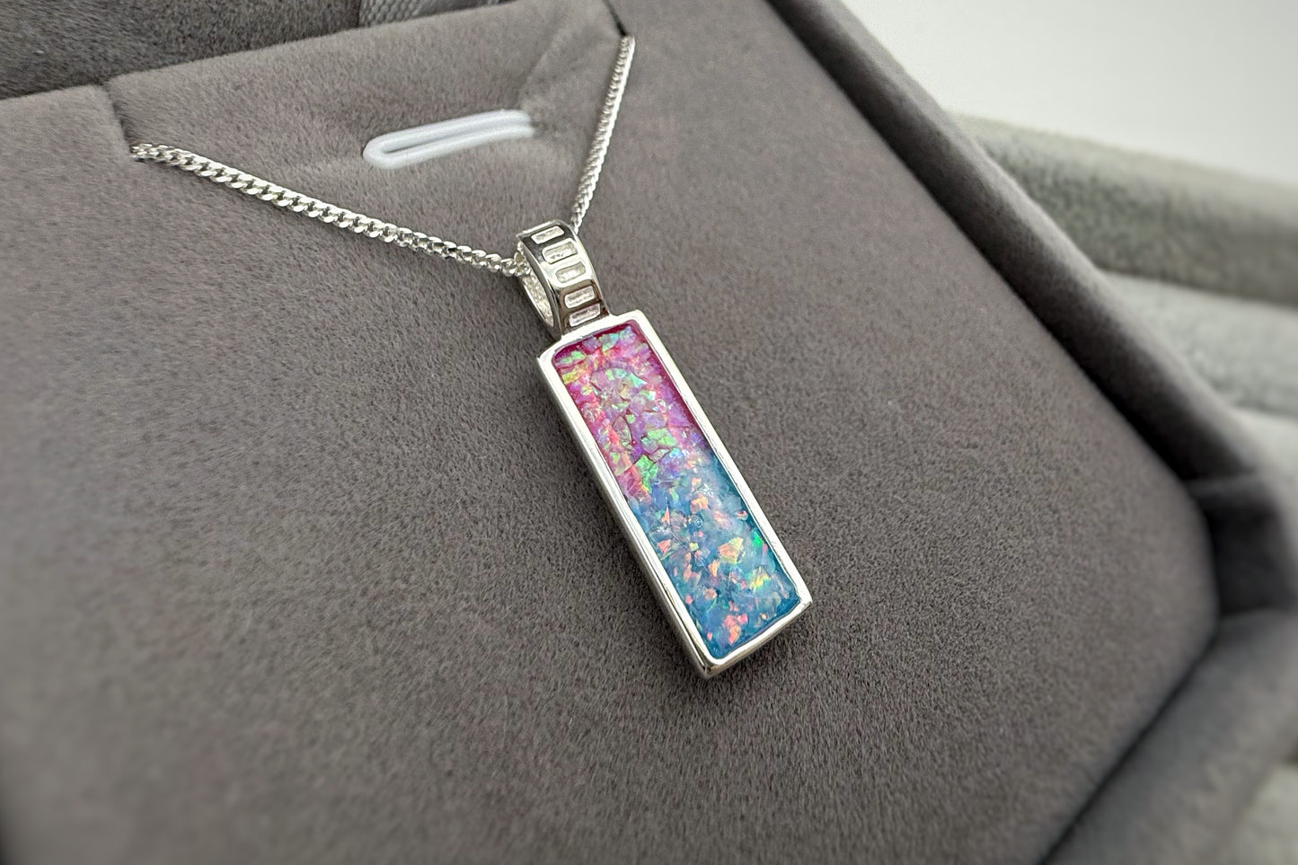 925 Silver Rectangular Patterned Back Pendant