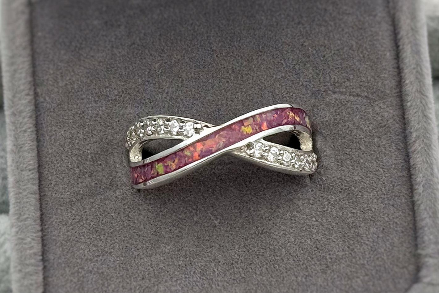 925 Silver Infinity Crystal Ring