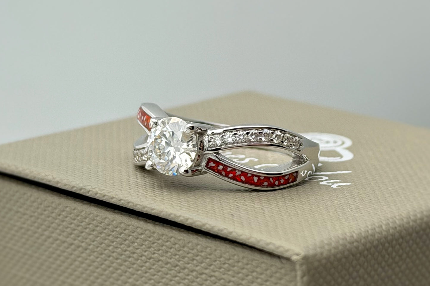 9K Gold Solitaire Infinity Crystal Ring