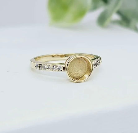 9k Gold Round Crystal Shoulder Ring