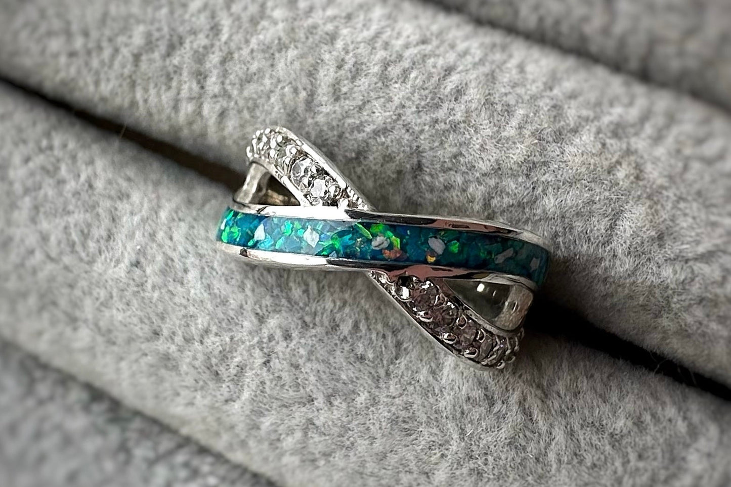 925 Silver Infinity Crystal Ring