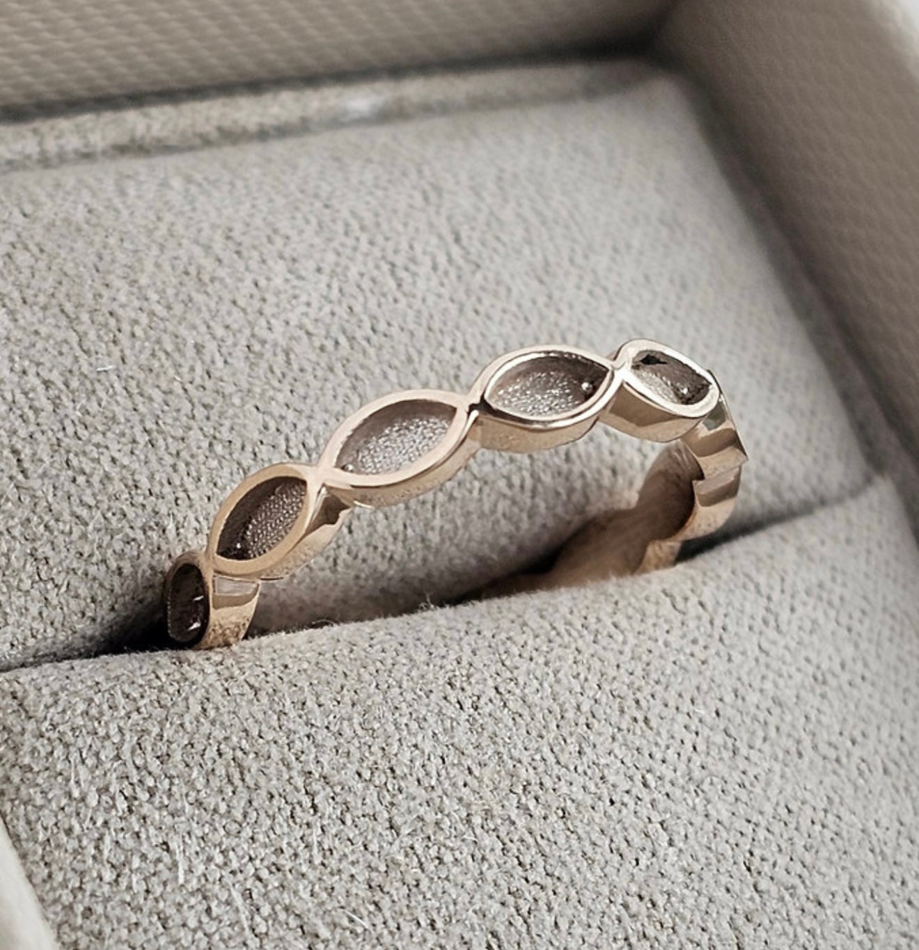 925 Silver Half Almond Band Ring