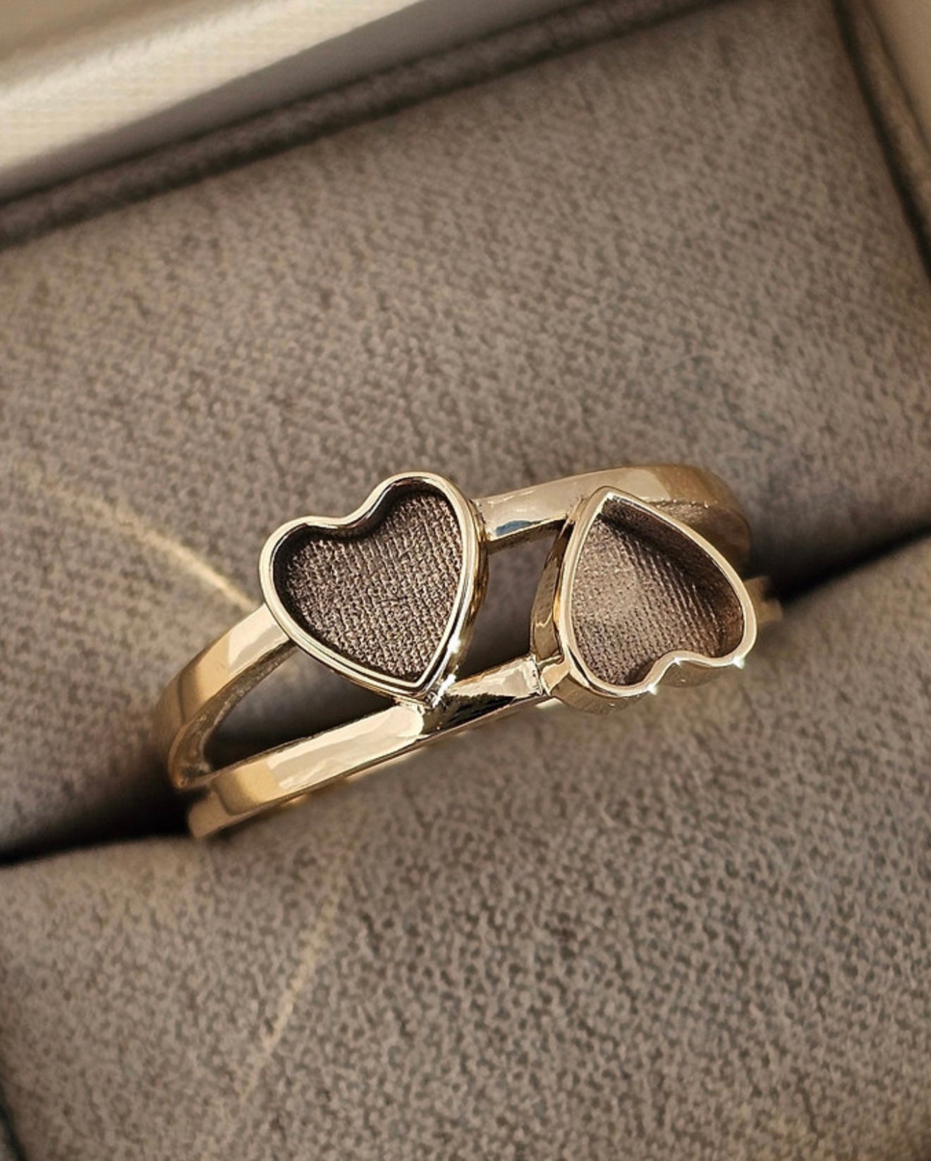 925 Silver Double Heart Ring