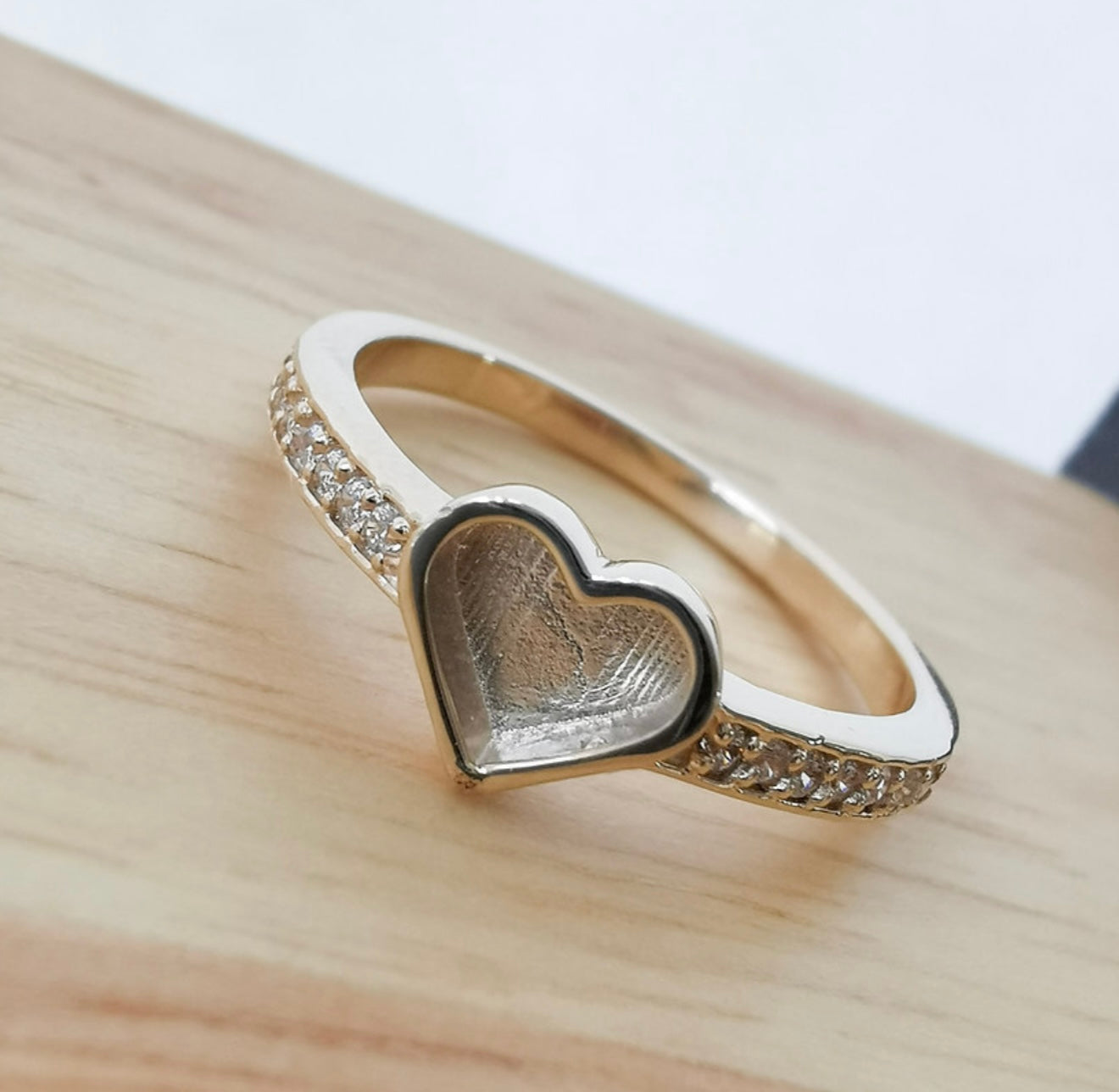 925 Silver Heart Crystal Shoulder Ring