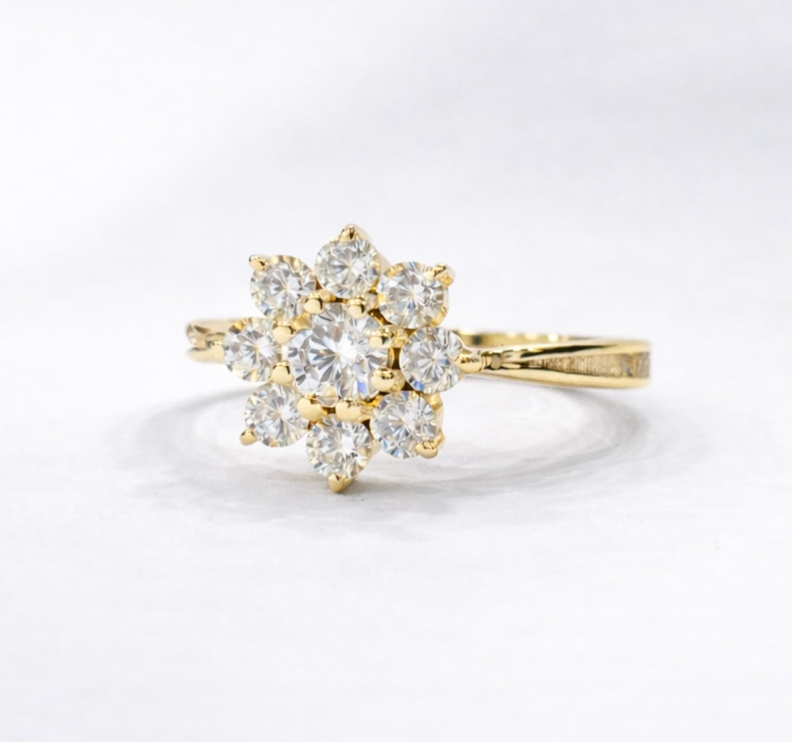 925 Silver Celestial Cluster Crystal Ring