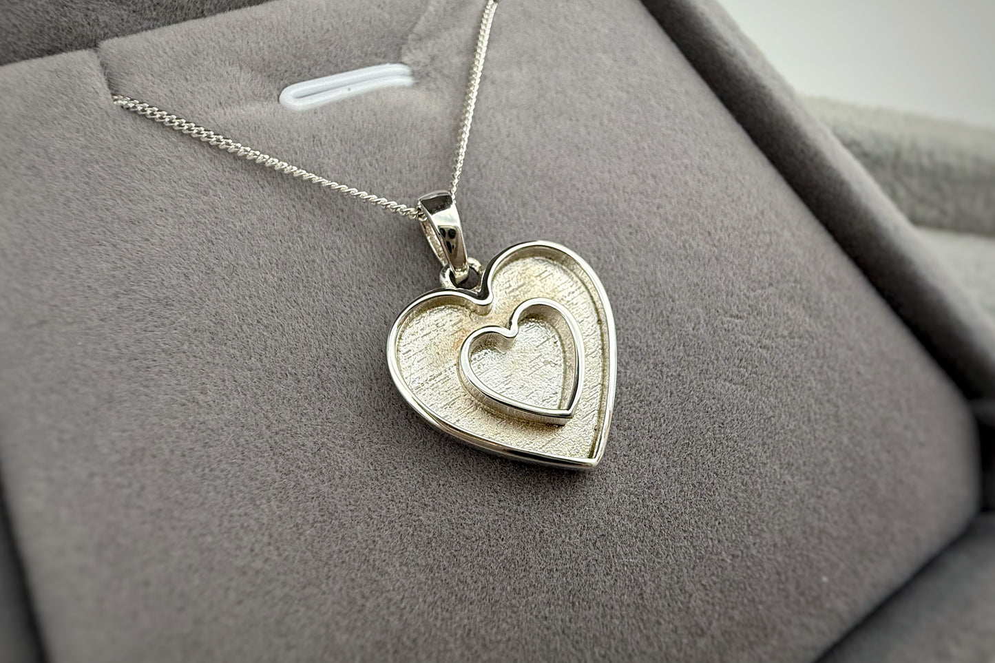 925 Silver Heart Within a Heart Pendant