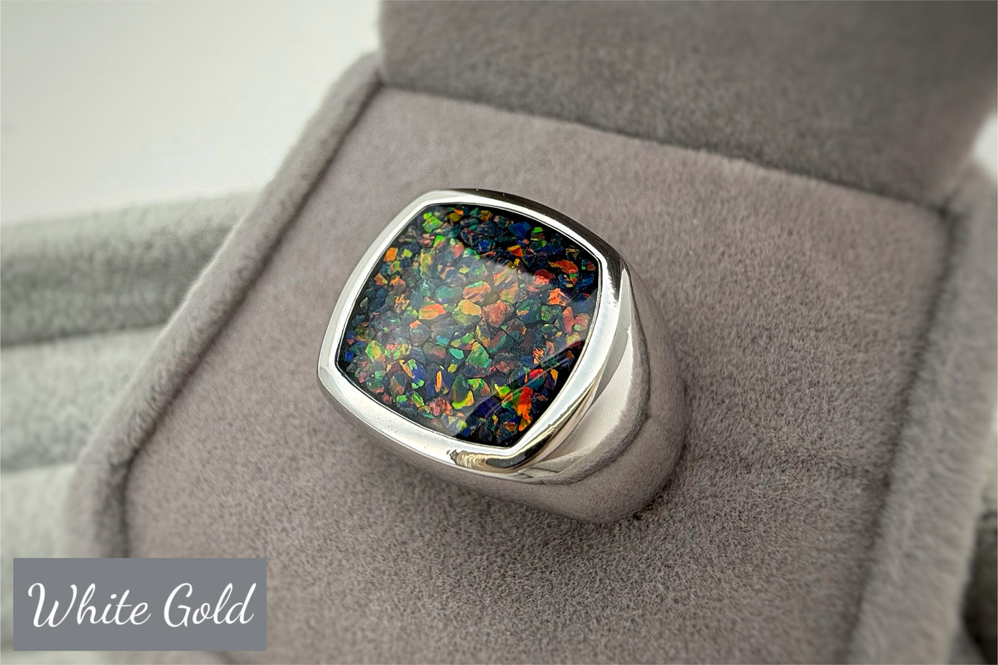 9k Gold Unisex Rounded Square Signet Ring