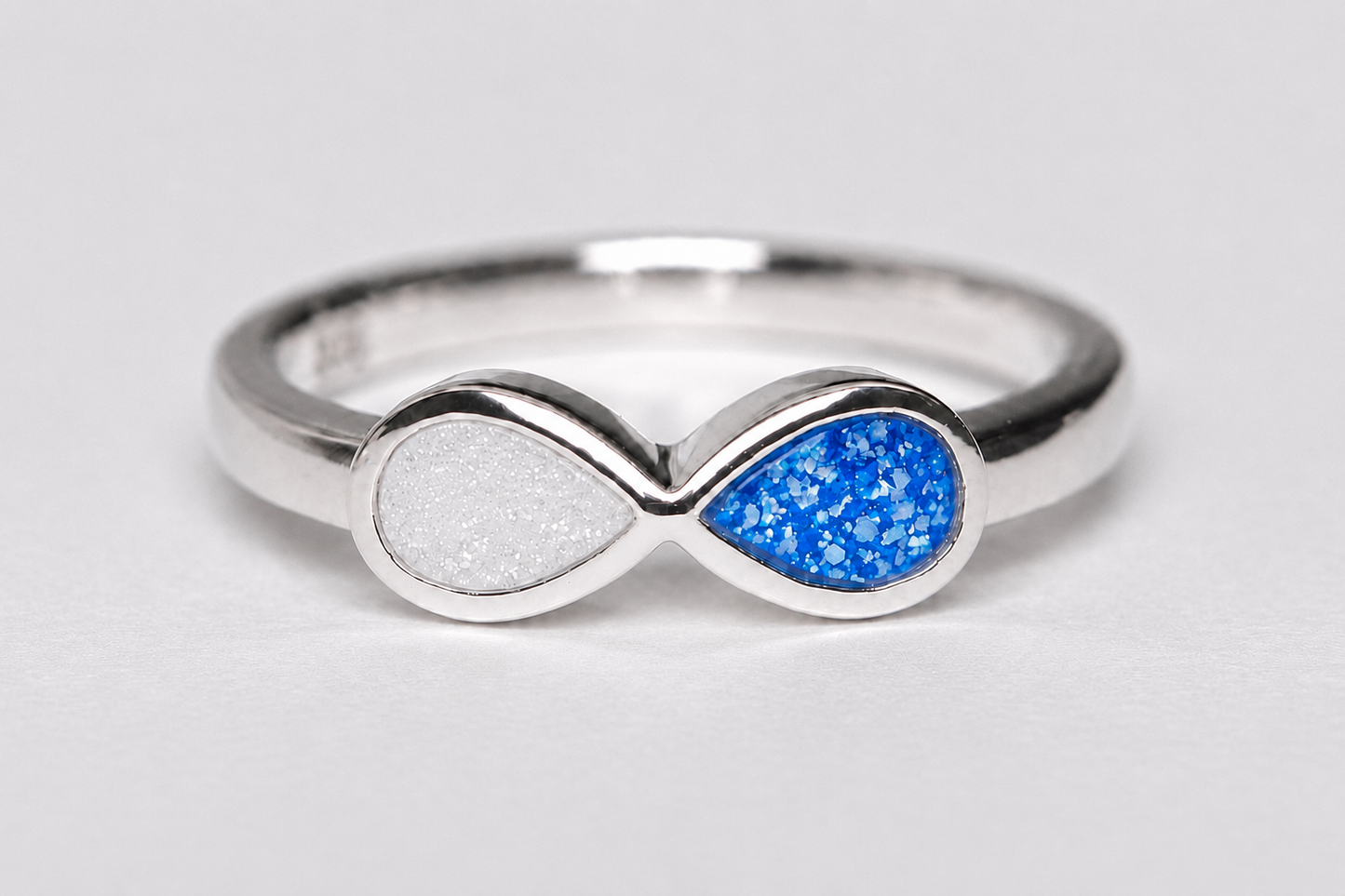 925 Silver Infinity Pear Ring