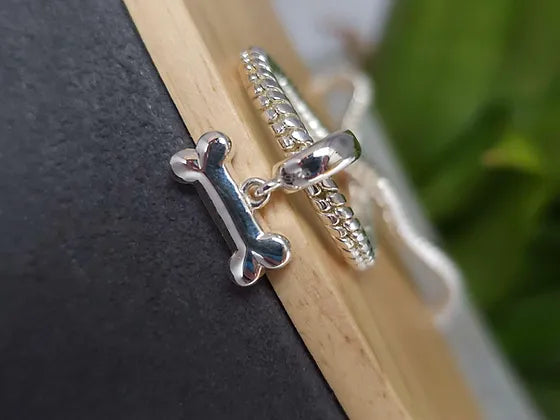 925 Silver Dog Bone Dangle Charm