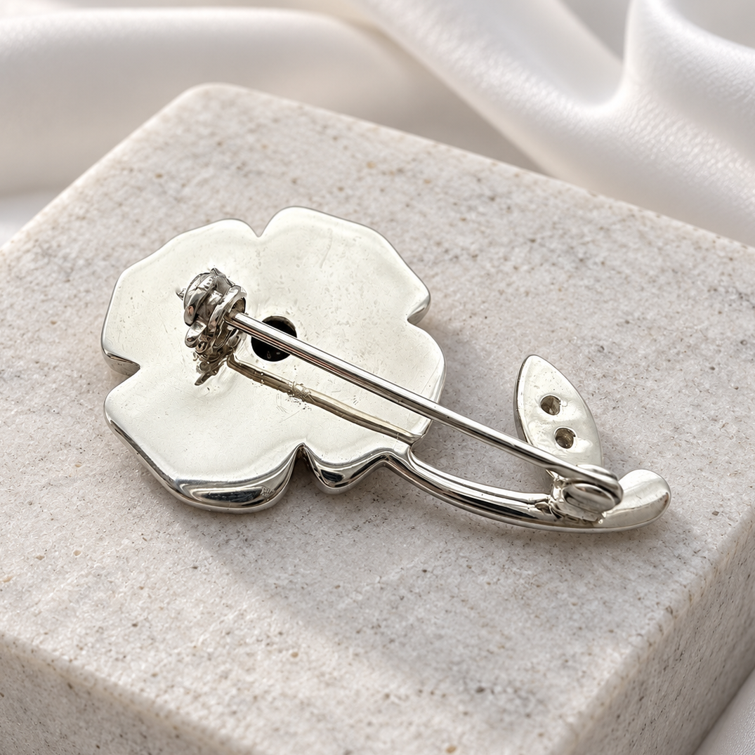 925 Silver Exclusive Poppy Brooch