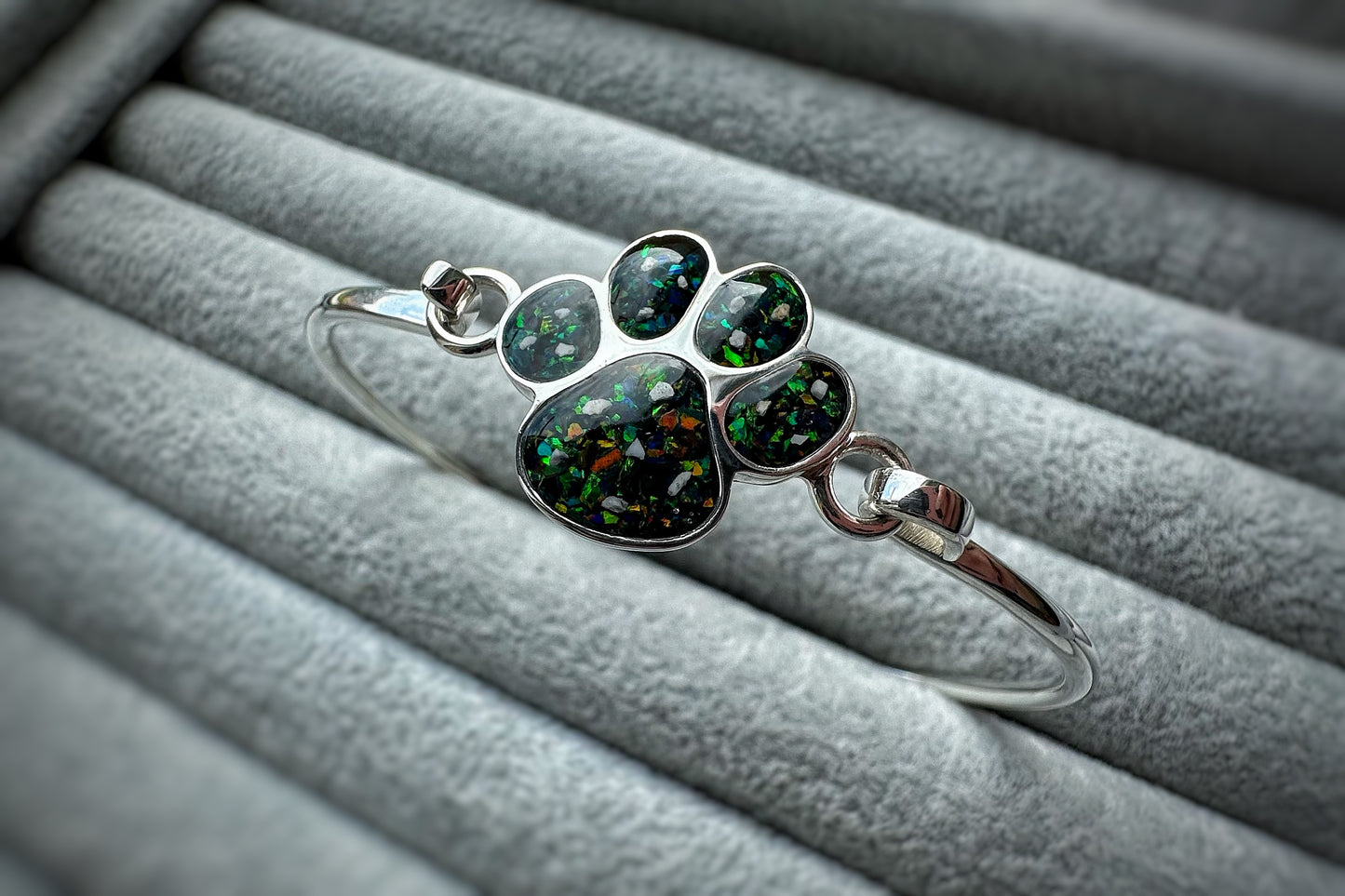 925 Silver Paw Print Bangle