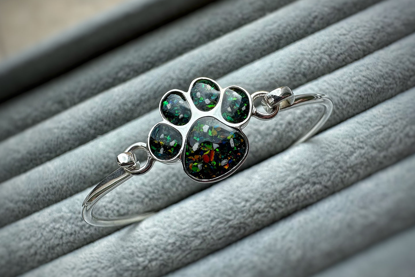925 Silver Paw Print Bangle