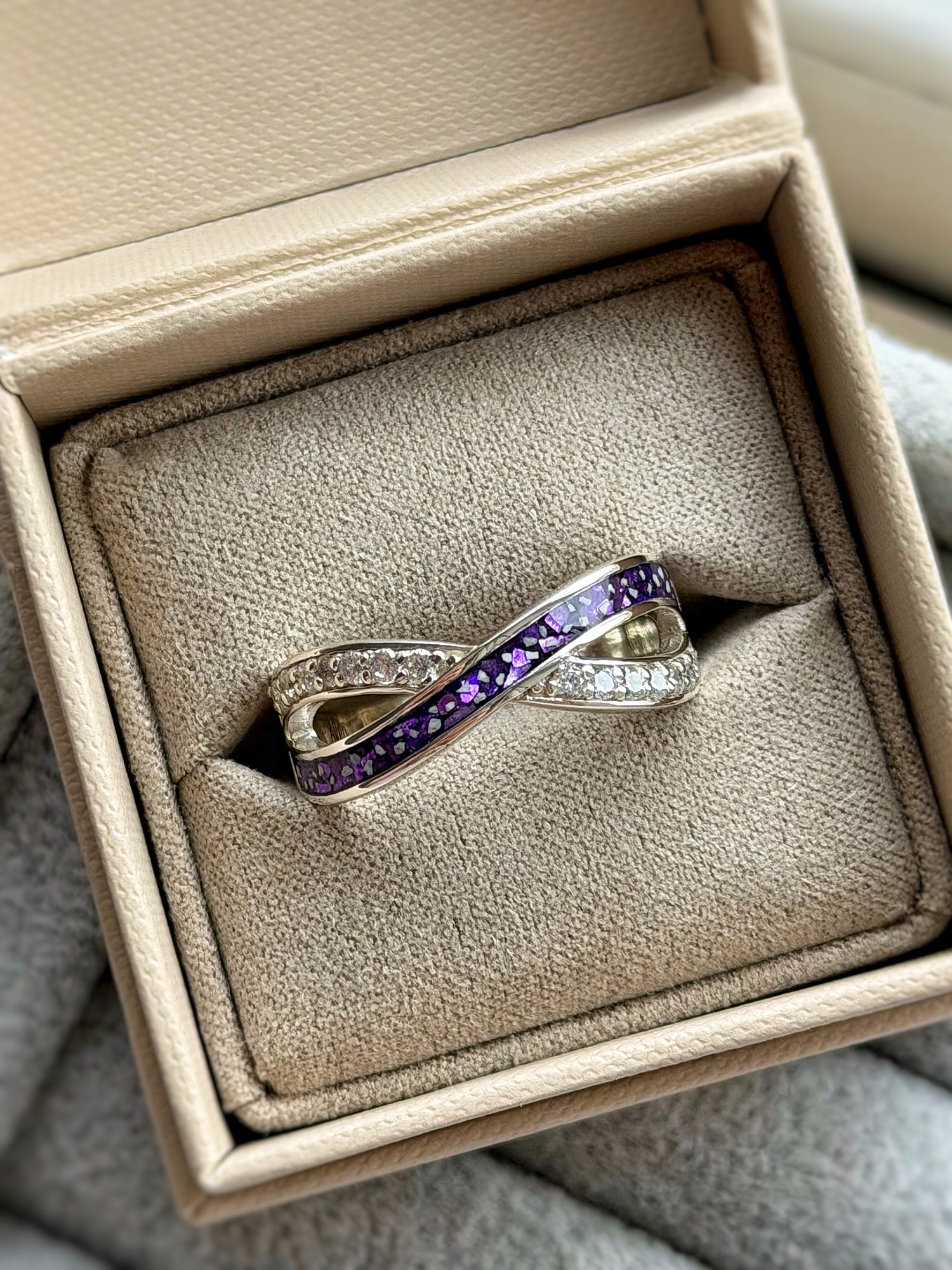 Crystal Set Silver Rings