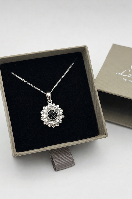 925 Silver Sunflower Pendant