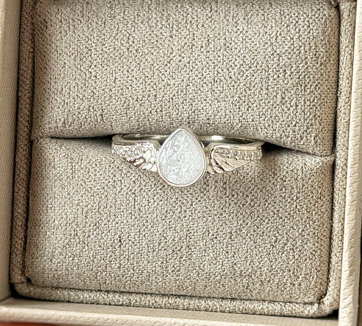 925 Silver Crystal Winged Teardrop Ring