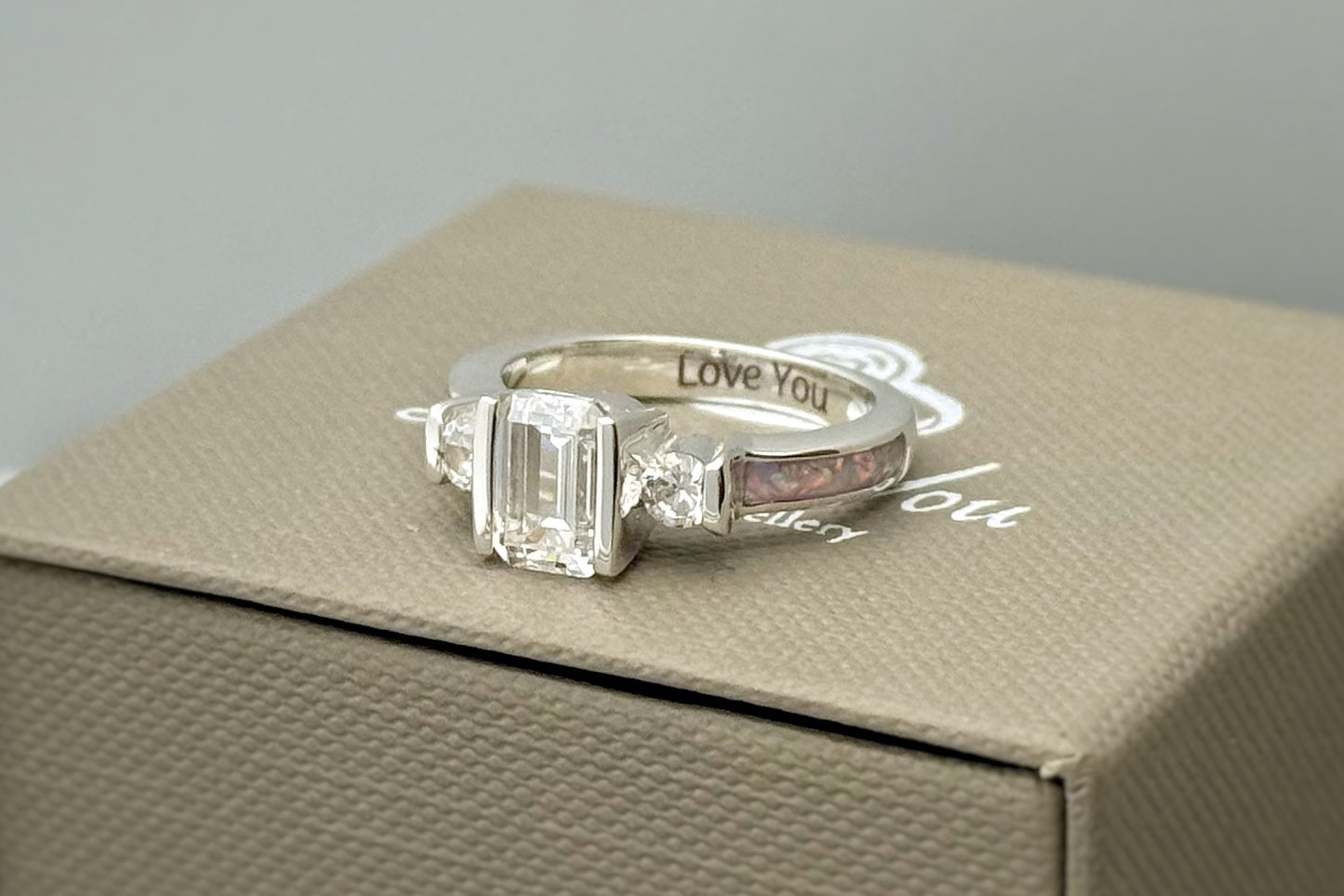 925 Silver Emerald Cut Solitaire Ring
