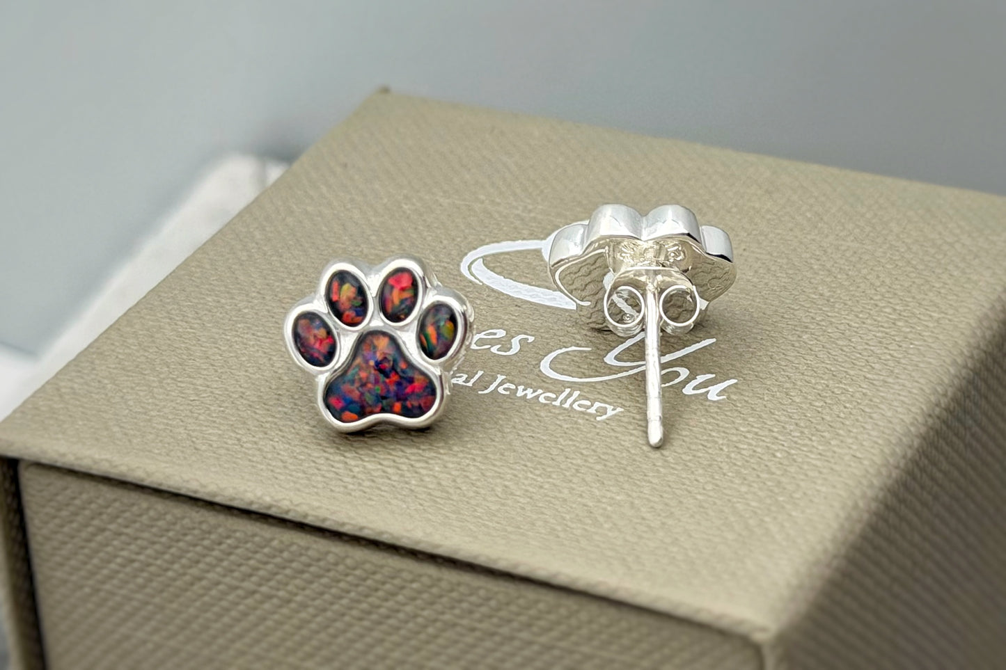 925 Silver Paw-Print Earrings