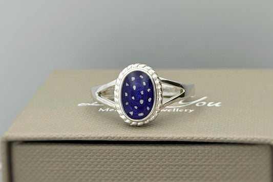 925 Silver Rope Edged Oval Ring
