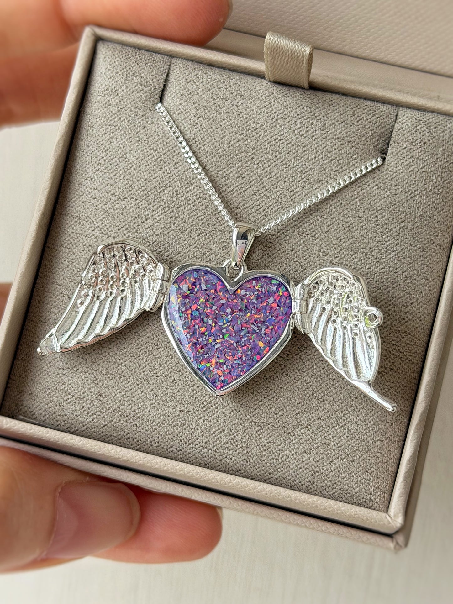 925 Silver Angel Wings Locket Pendant
