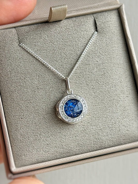 925 Silver Round Halo Locket Pendant