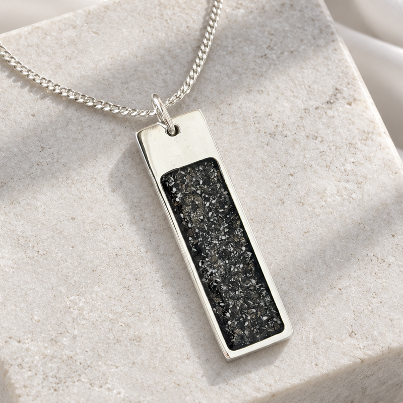 925 Silver Gents Oblong Bar Pendant