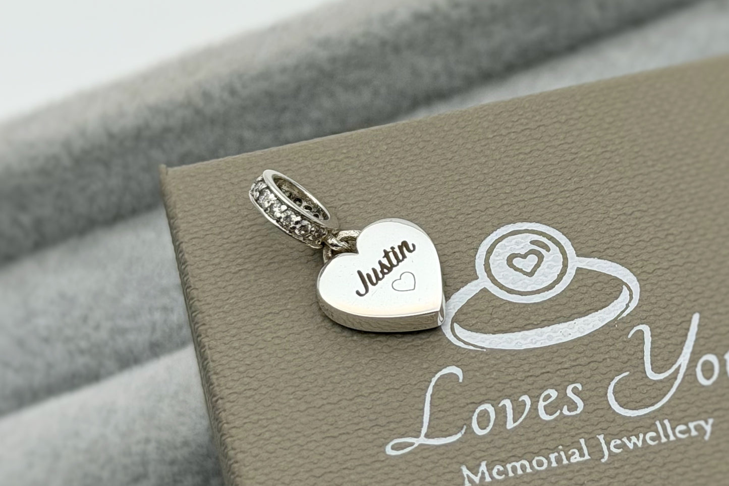 925 Silver Dangle Heart Charm