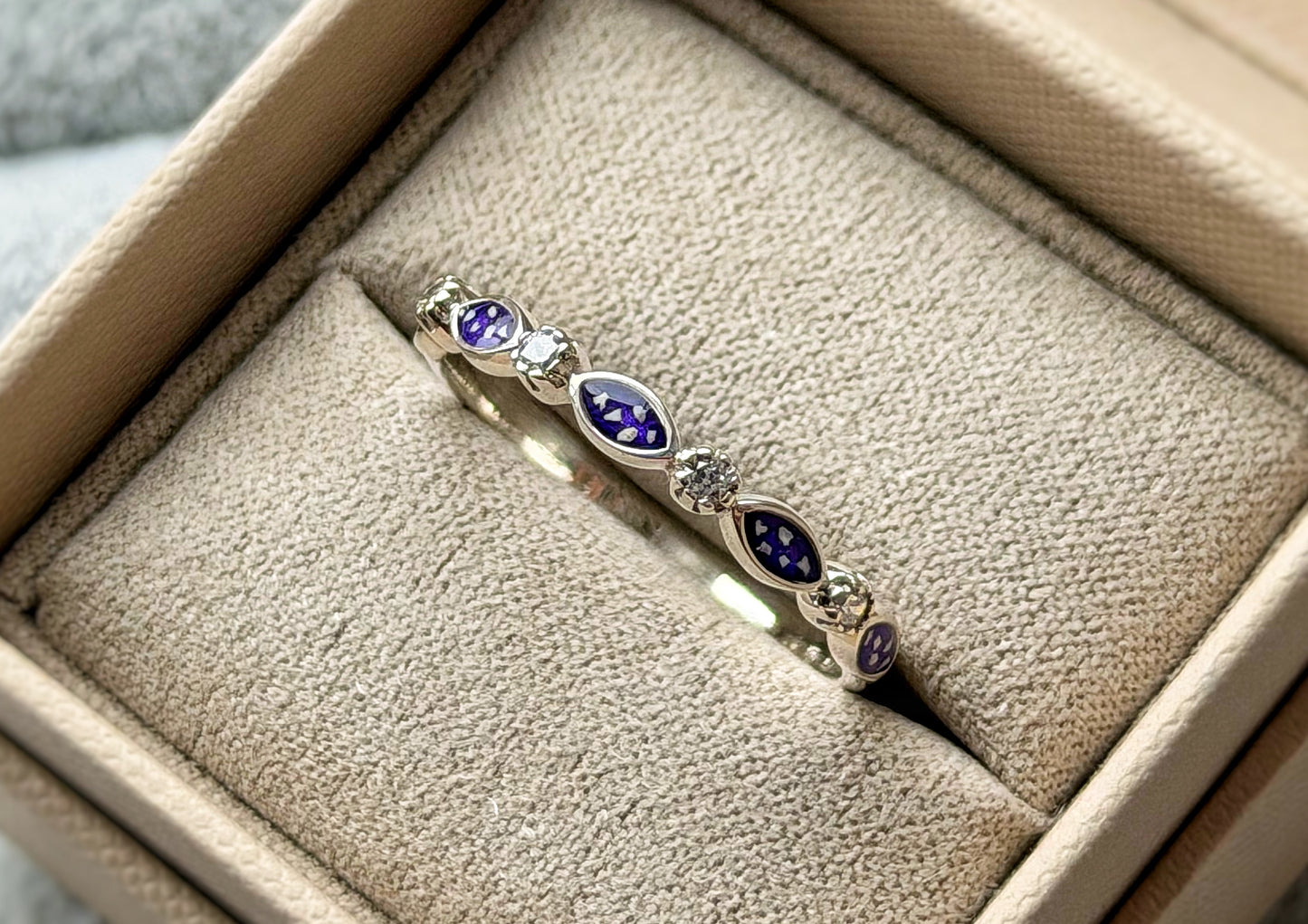 925 Silver Half Marquis Crystal Ring