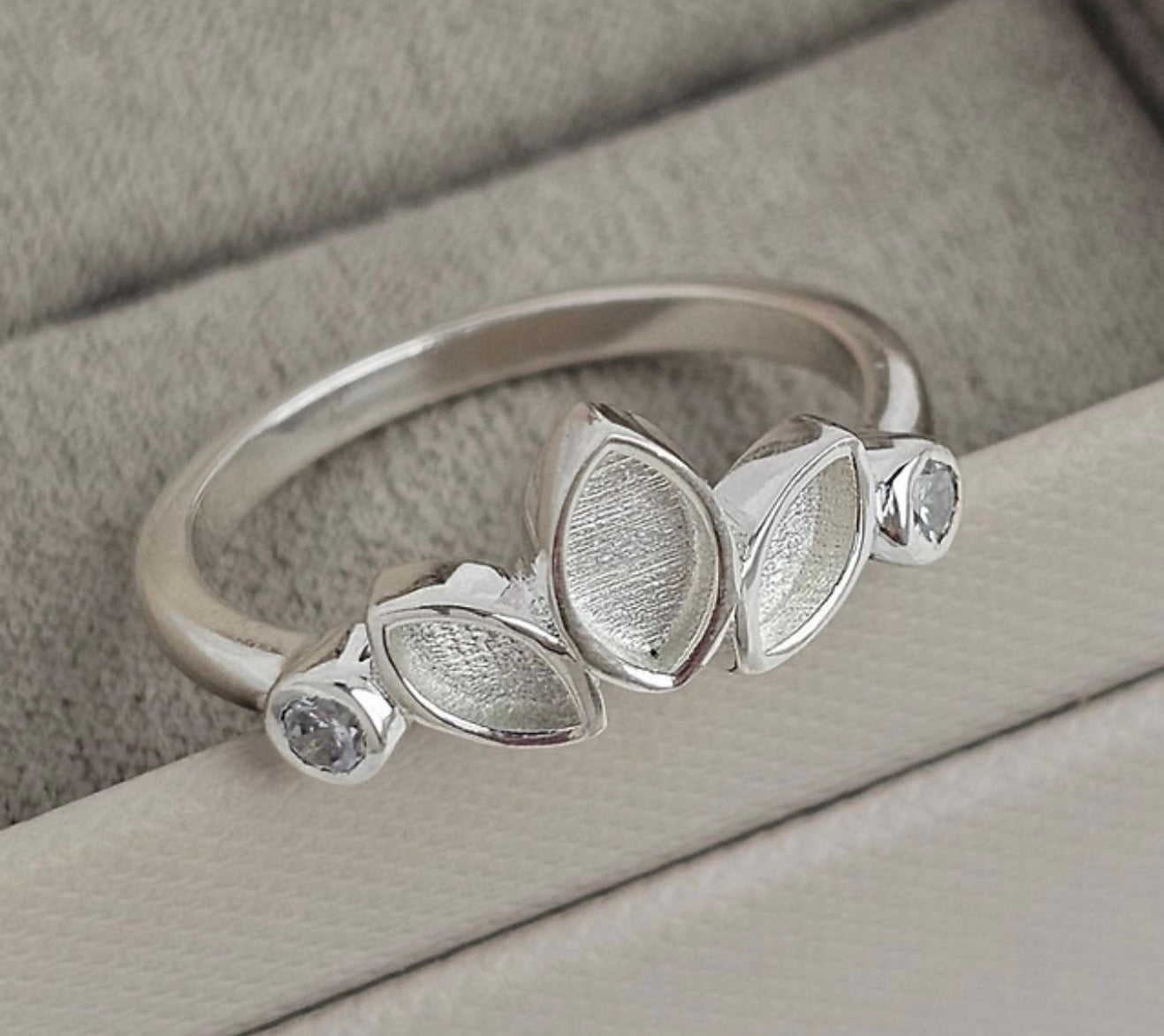 925 Silver Trilogy Marquise Crystal Ring