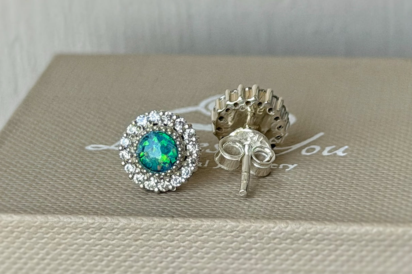 925 Silver Halo Memorial Earrings