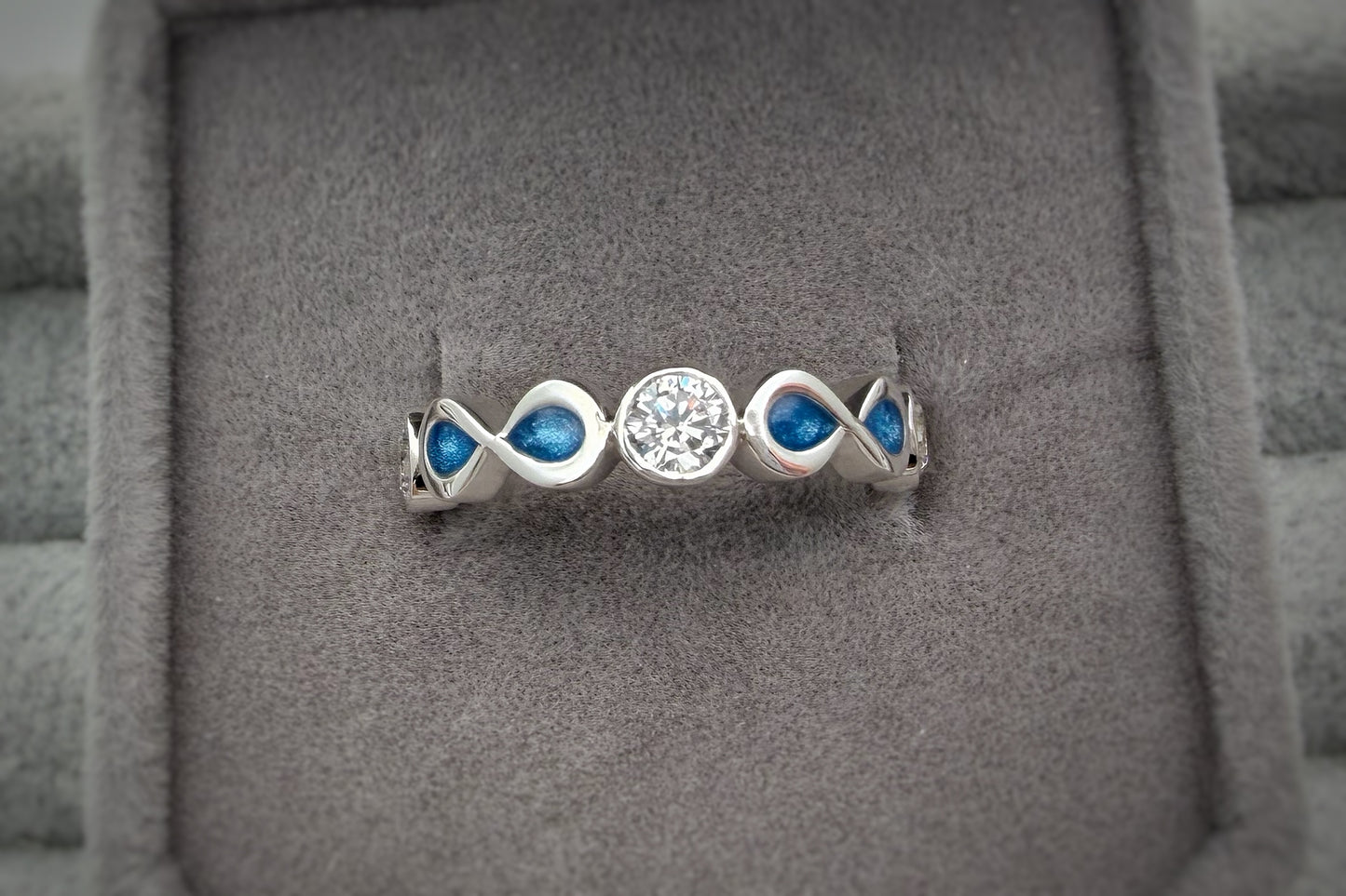925 Silver Double Infinity Crystal Band Ring