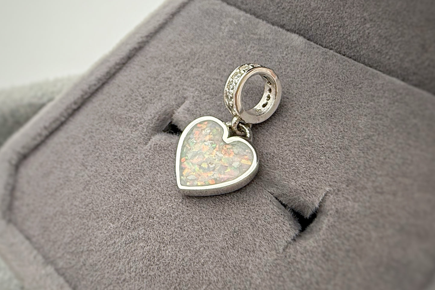 925 Silver Dangle Heart Charm