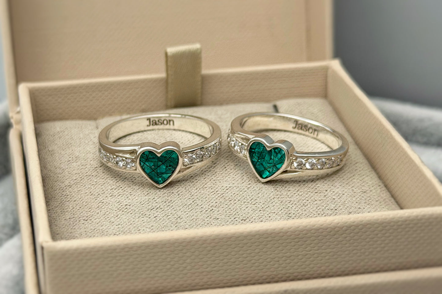 925 Silver Heart Accent Crystal Ring