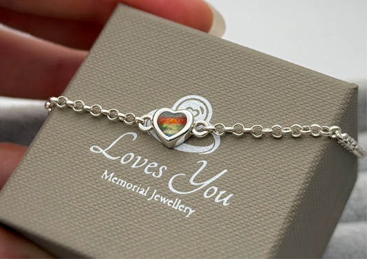 925 Silver Adjustable Belcher Chain Heart Bracelet