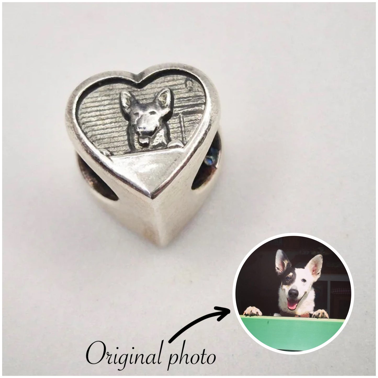 925 Silver Personalised Pet Portrait Charm