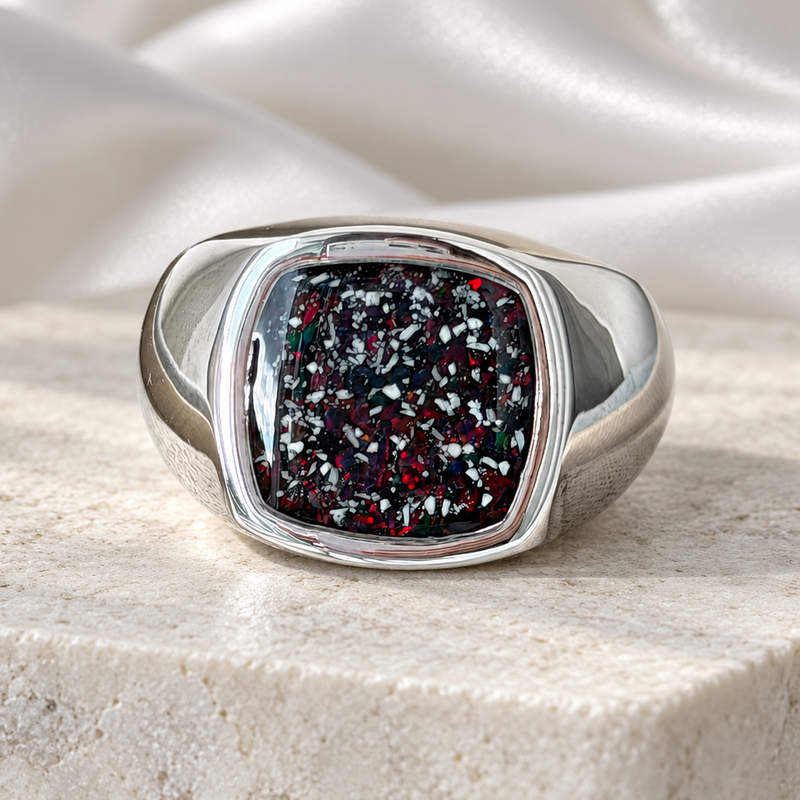 925 Silver Gents Rounded Square Signet Ring