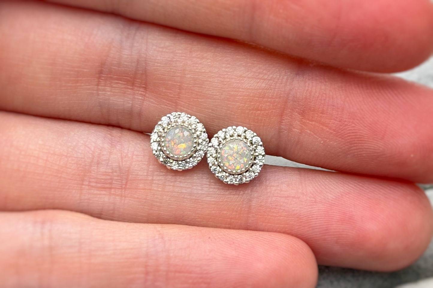 925 Silver Halo Memorial Earrings