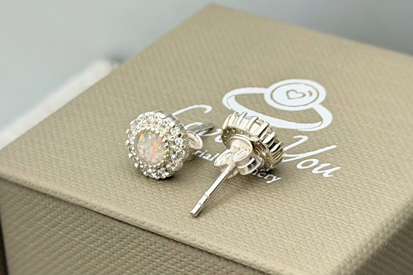 925 Silver Halo Memorial Earrings