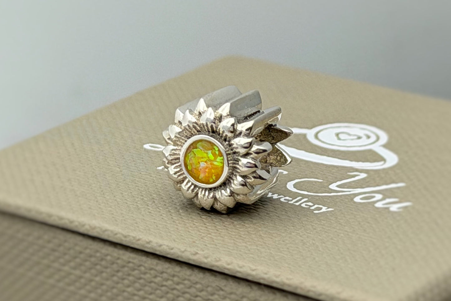 925 Silver Sunflower Charm
