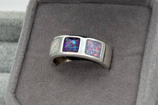 925 Silver Gent’s Three Stone Band Ring