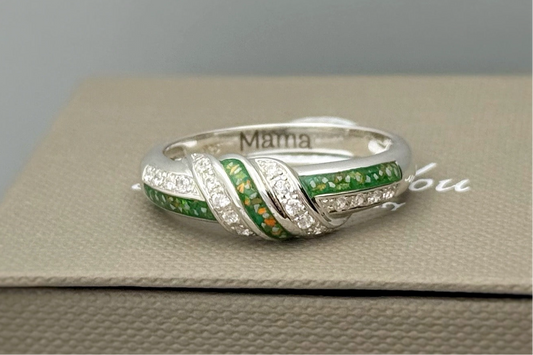 925 Silver Three Stone Knot Twist Band Ring