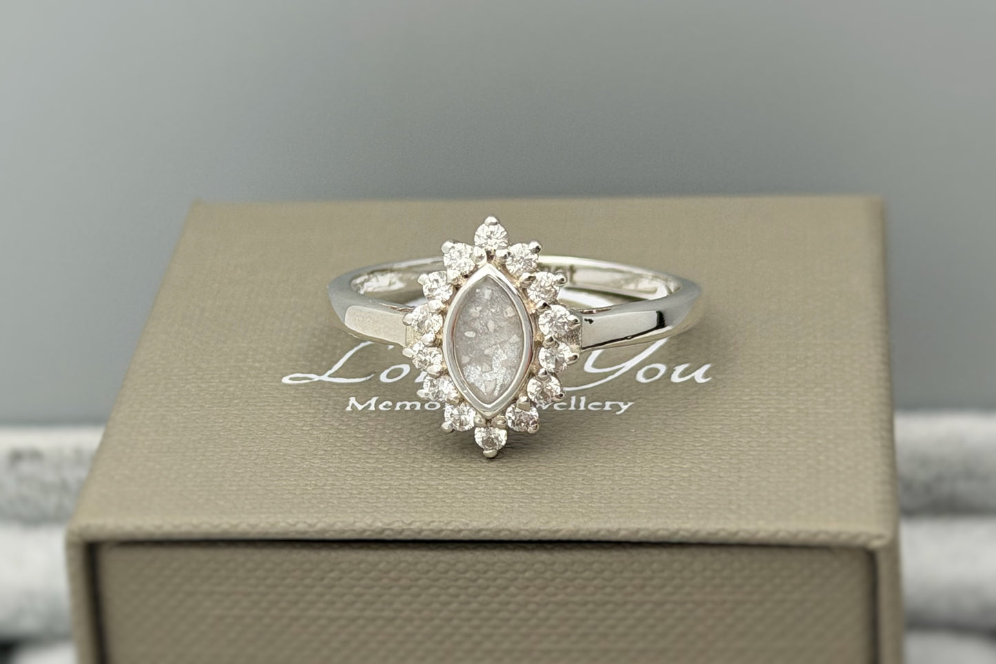 925 Silver Princess Marquise Crystal Ring