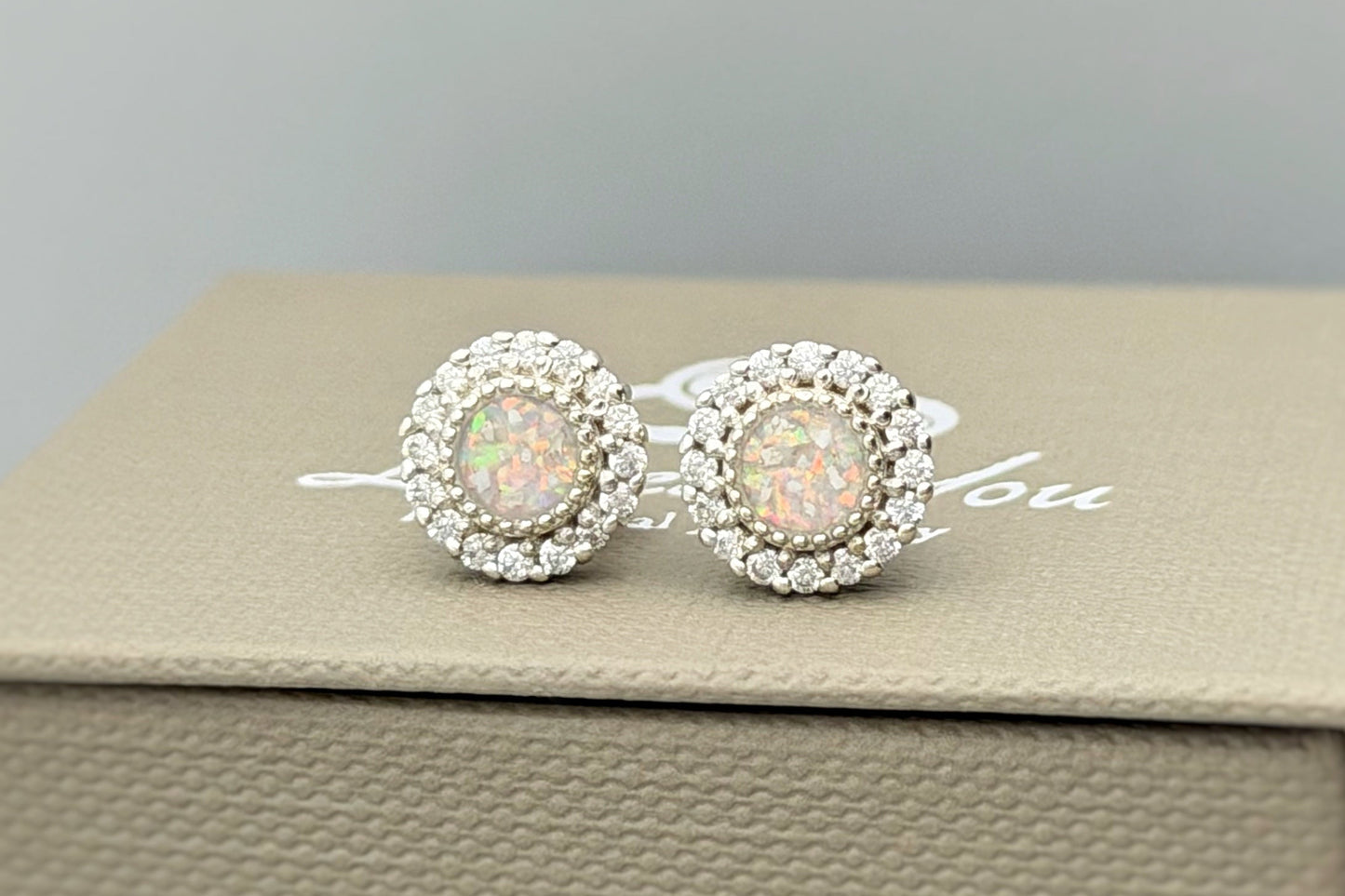 925 Silver Halo Memorial Earrings