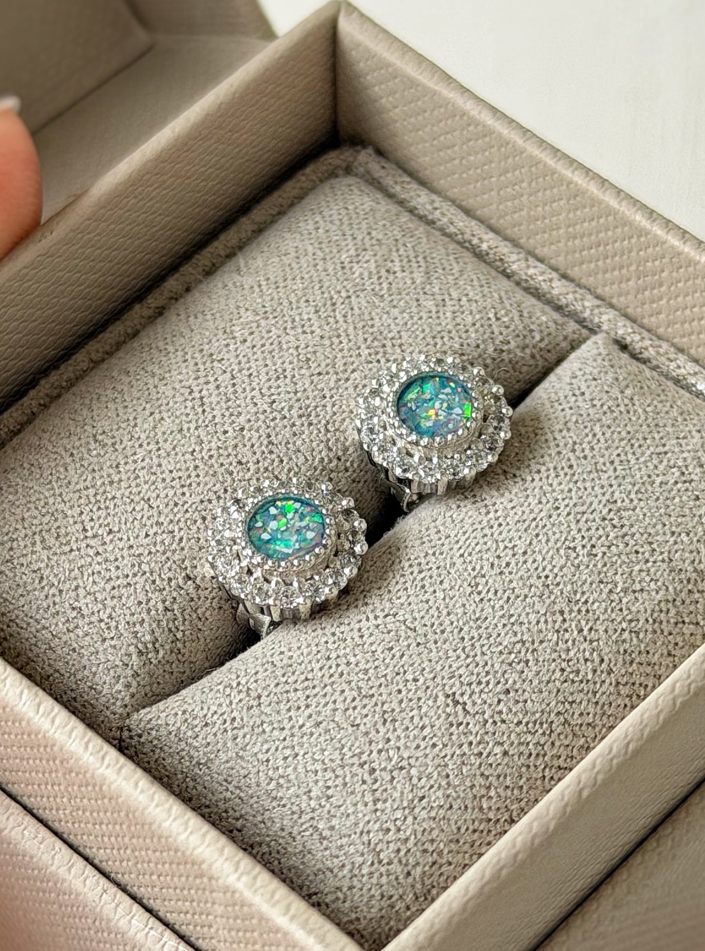 925 Silver Halo Memorial Earrings