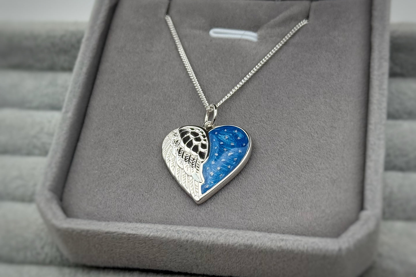 925 Silver Half Wing Heart Pendant