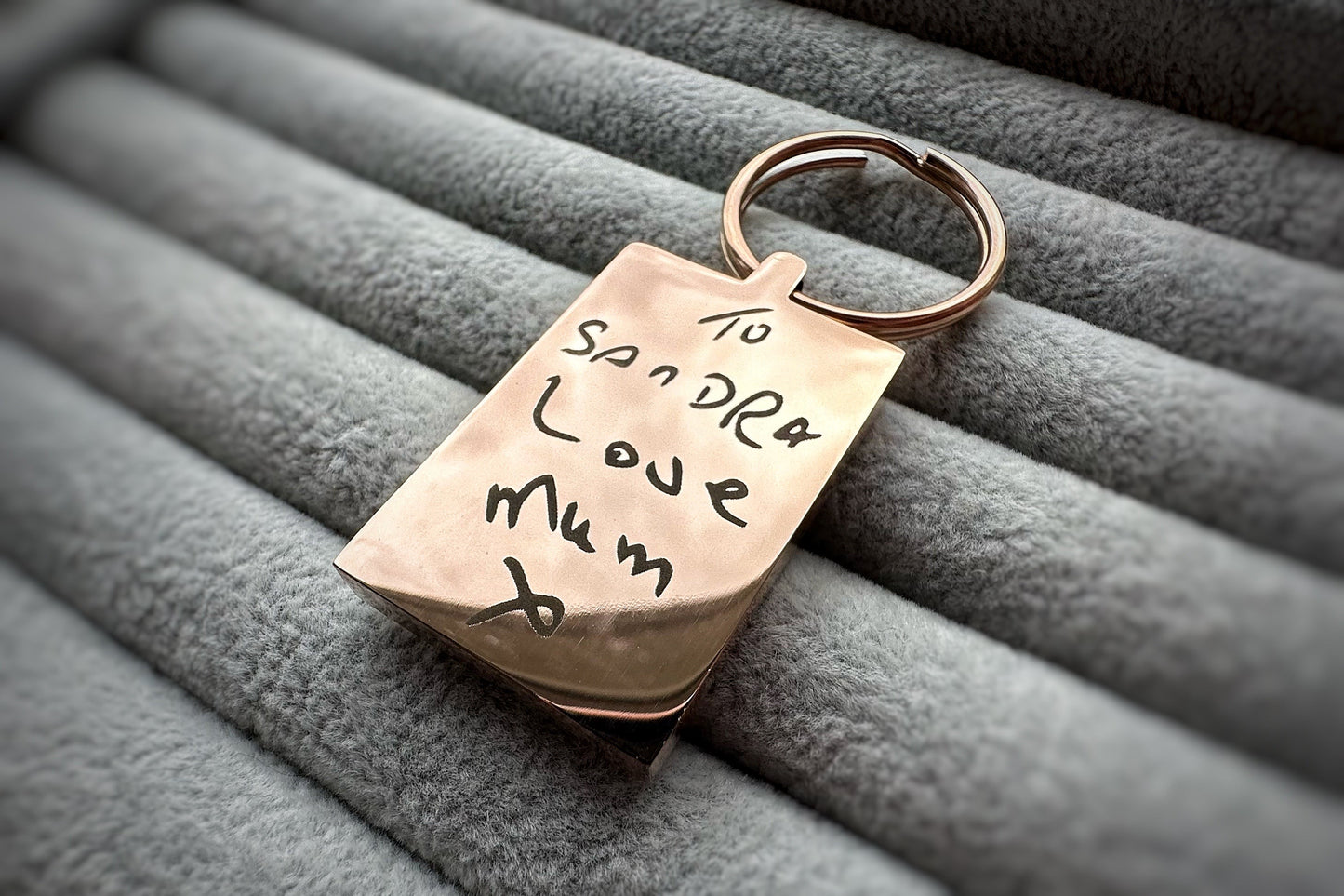 Engraved Personalised Rectangular Metal Keyrings