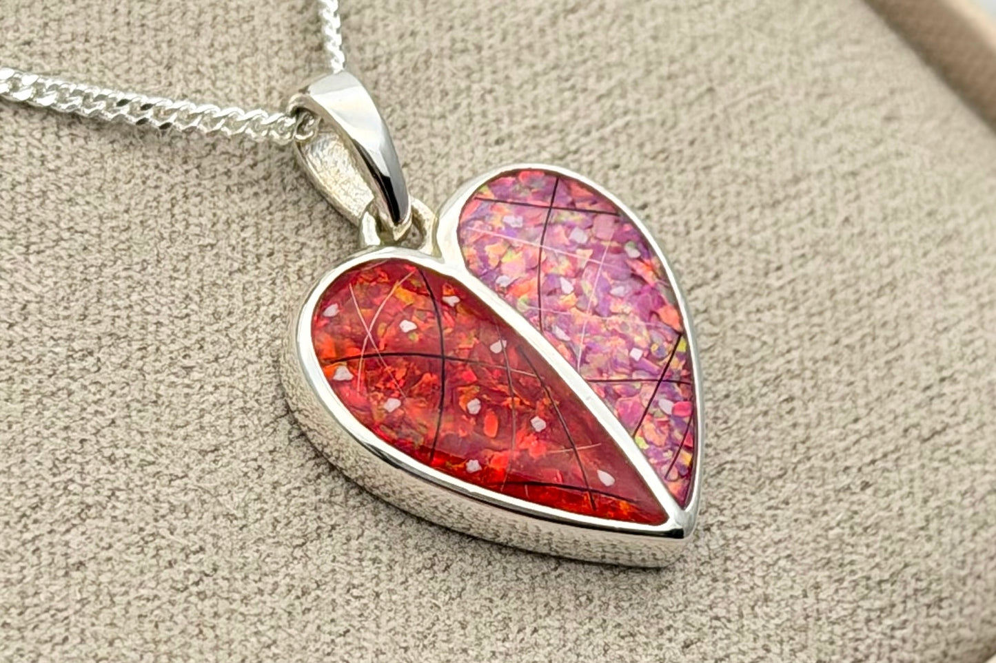 925 Silver Split Heart Pendant