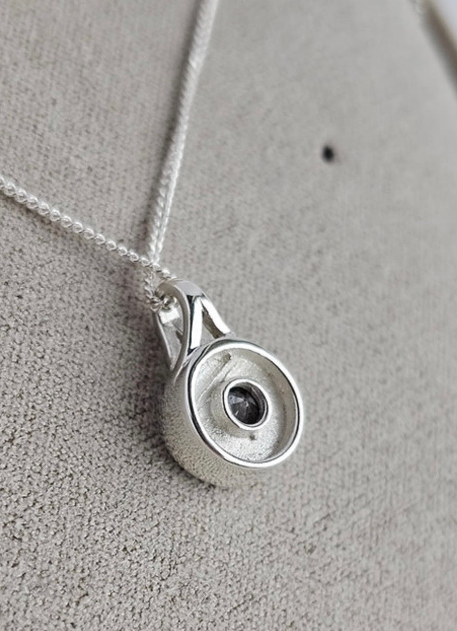 Round Crystal Secretly Set Ashes Pendant