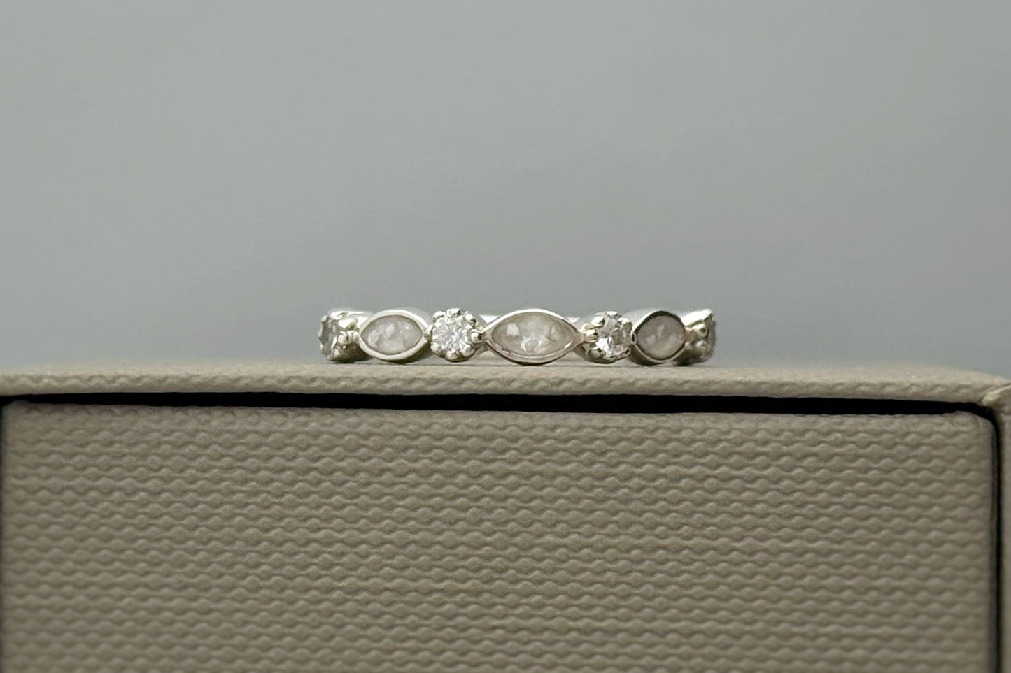 925 Silver Half Marquis Crystal Ring